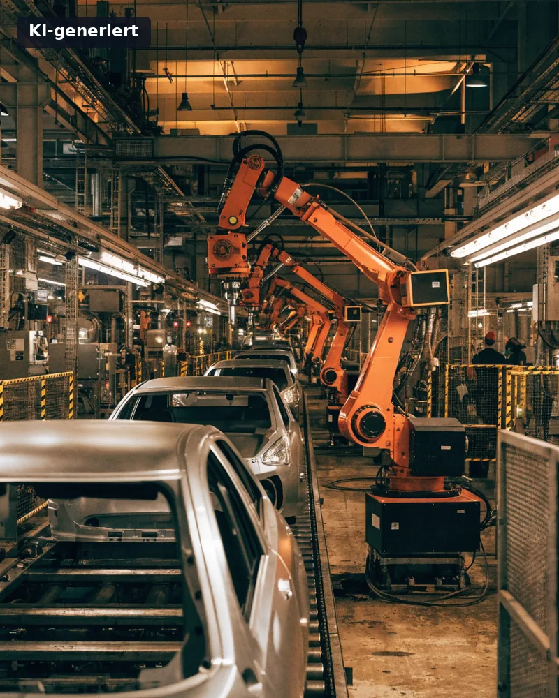 Fertigung in der Automobilindustrie, KI-generiertes Bild